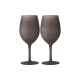 SET WINEGLASS BROWNSATIN