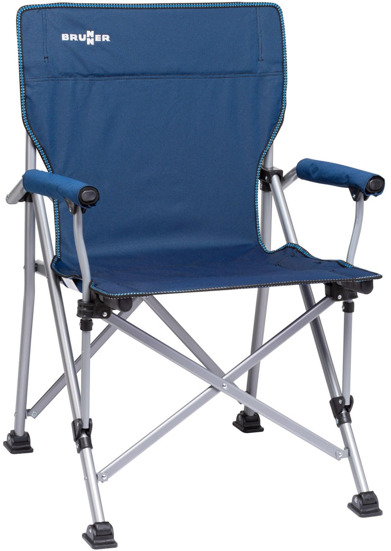 BRUNNER RAPTOR classica sedia pieghevole da campeggio & Borsa imbottita braccioli blu 
