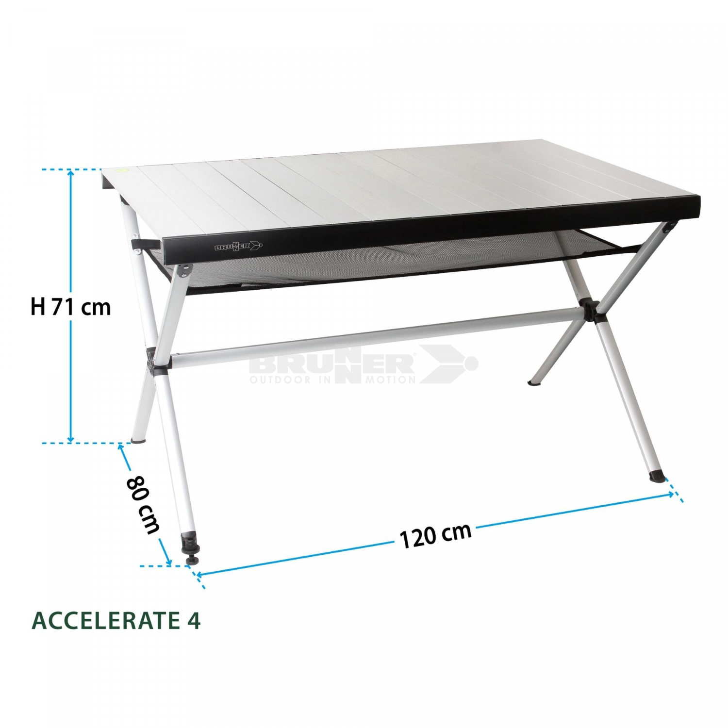 Camping Brunner Alu Table pliante valise Table Table De Camping 120 x 62 x 70 cm Bayla 4 
