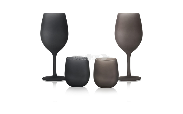 SET WINEGLASS BLACKSATIN